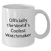 Funny Watchmaker Gifts from Friends - 'Officially The World's Coolest Watchmaker' White Coffee Mug for Men, Unique Gifts for Father's Day - Additional