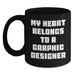 Funny Quote Graphic Designer Gifts from Men to Women Black Coffee Mugs - Unique Valentine's Presents for Graphic Designer Lover - Main