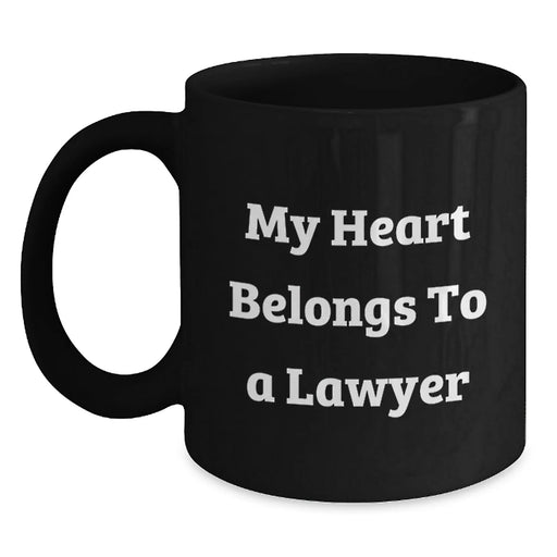 Funny Lawyer Gifts from Friends for Men Birthday Unique Unique Lawyer Mug with My Heart Belongs To A Lawyer - Main