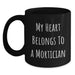 Funny Mortician Gifts for Men, Black Coffee Mug, 'My Heart Belongs To A Mortician', Unique Birthday Unique Gifts from Friends - Main