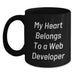 Funny Web Developer Gifts from Men for Web Developer Friends Black Coffee Mug My Heart Belongs To A Web Developer Birthday Unique Gifts - Main