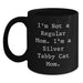 Funny Silver Tabby Cat Mom Gifts for Friends, Gifts from Family, Unique Christmas Unique Gifts for Silver Tabby Cat Lovers, Black Coffee Mug - Main