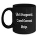 Funny Card Games Gift for Card Game Enthusiasts, Black Coffee Mug, Gifts from Friends for Men, Women, Black 11oz 15oz Ceramic - Main