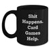 Funny Card Games Gifts for Men and Women, Black Coffee Mug Christmas Unique Ideas from Friends to Coworkers or Family - Main