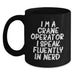 Crane Operator Gifts, Funny Christmas Mugs for Men, Women, Friends, Coworkers, Family, Black Coffee Mug, 'I'm A Crane Operator. I Speak Fluently In genius.' - Main