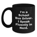 Funny School Bus Driver Christmas Unique Gifts for Him - School Bus Driver Inspirational Quote on Black Coffee Mug from Men - Main