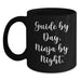 A Guide Enthusiast's Christmas Unique Gift Ideas Funny Black Coffee Mug Guide By Day. Ninja By Night. - Main
