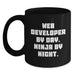 Funny Web Developer Gifts for Men - Web Developer By Day Ninja By Night Black Coffee Mug Birthday Unique Gifts for Web Developers from Friends - Main