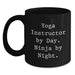 Funny Yoga Instructor Gifts from Men - Yoga Instructor Black Coffee Mug Ninja By Night - Unique Christmas Unique Gifts for Yoga Instructor - Main