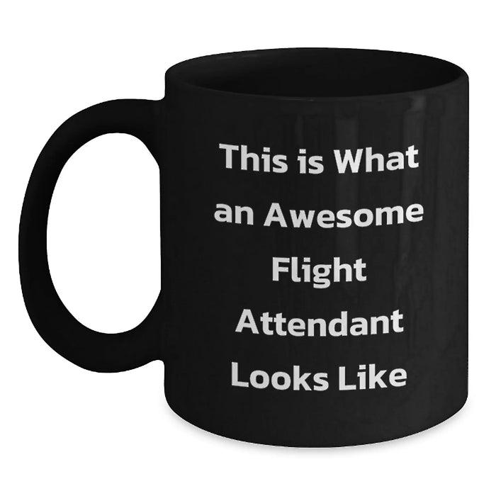 Funny Flight Attendant Gifts for Her, Black Coffee Mug with Inspirational Quote, Gifts from Friends to Women Birthday Unique - Main