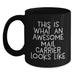 Funny Mail Carrier Gifts for Men - Awesome Mail Carrier Mugs, Birthday Unique Gifts from Friends, Black Coffee Mug, Inspirational Quote - Main