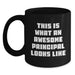 Gifts for Awesome Principals, Unique Black Coffee Mugs, Funny Quote 'This Is What An Awesome Principal Looks Like' - Gifts from Friends and Family - Main