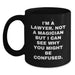 Funny Lawyer Gifts from Men to Family, Black Coffee Mug, Christmas Unique Presents for Lawyer Friends and Coworkers - Main