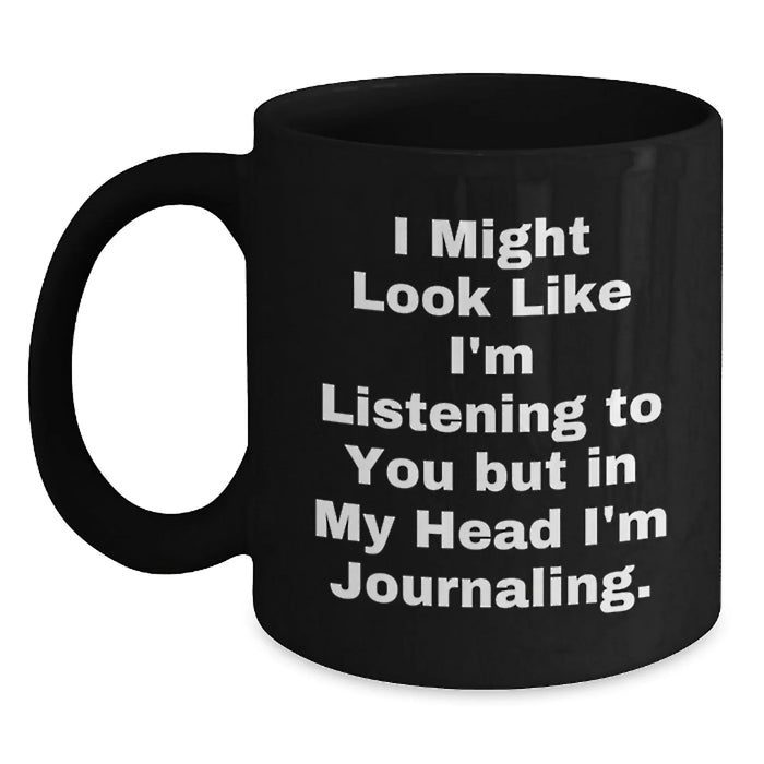 Funny Journaling Gifts for Friends from Men, Black Coffee Mug for Birthday Unique - Main