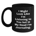Funny Journaling Gifts for Friends from Men, Black Coffee Mug for Birthday Unique - Main