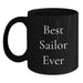 Funny Sailor Gifts for Men Black Coffee Mug 'Best Sailor Ever' Valentine's Unique - Main