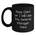 General Manager Gifts for Men Funny Black Coffee Mug, Keep Calm or I'll Use My GM Voice, Graduation Unique Gifts from Friends - Main