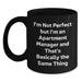Funny Apartment Manager Quotes Black Coffee Mug Gifts from Men to Women Friends Coworkers Family Christmas - Main