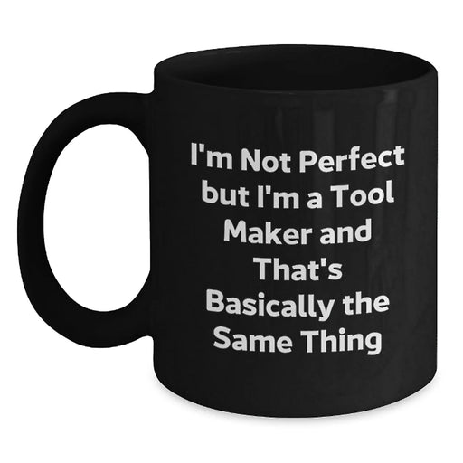 Funny Tool Maker Gifts for Him from Friends, Black Coffee Mug in Black, Birthday Unique Ideas for Men - Main