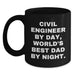 Funniest Civil Engineer Gifts for Men, World's Best Dad Black Coffee Mug, Perfect Unique Christmas Unique Gifts from Family, 11oz 15oz Ceramic Mugs - Main