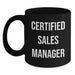 Funny Sales Manager Gifts for Men - 'Certified to Succeed' - Black Coffee Mug, Christmas Unique Gifts from Friends and Family - Main