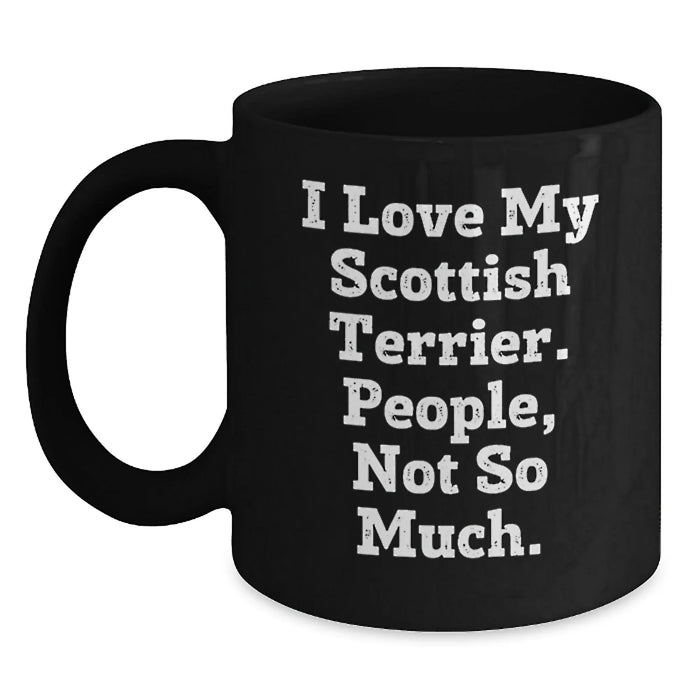 Funny Scottish Terrier Dog Lovers Gifts from Family for Him or Her, Black Coffee Mug, Christmas Unique Mugs for Scottish Terrier Dog Owners - Main