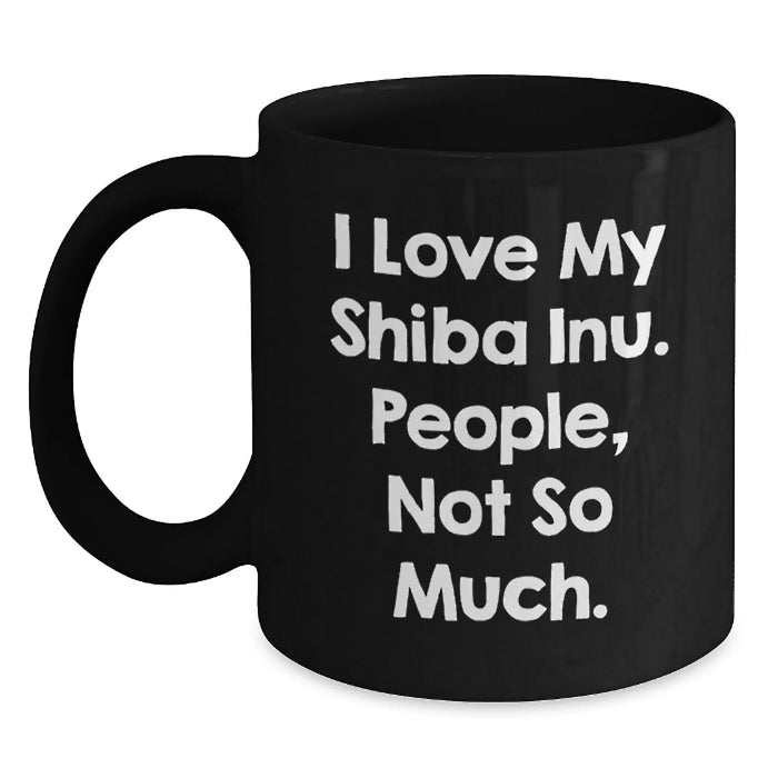 Funny Shiba Inu Dog Gifts from Men to Women - Black Coffee Mug for Shiba Inu Lovers, Christmas Unique Gifts - Main