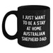 Australian Shepherd Dog Mom or Dad Funny Quote Black Coffee Mug Gifts from Dad to Mom or Family Members for Christmas - Main