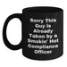 Funny Compliance Officer Black Coffee Mugs Gifts from Friends for Coworkers - Sorry This Guy Is Already Taken - Main