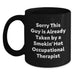 Funny Occupational Therapist Gifts from Friends - Black Coffee Mug for Smokin' Hot Occupational Therapist - Christmas Unique Mug for Occupational Therapist - Main