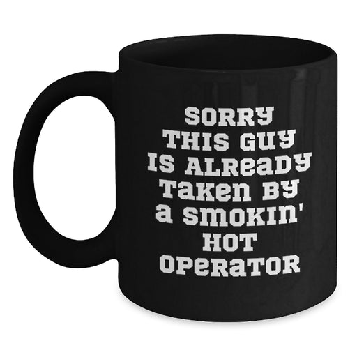 Funny Operator Gifts for Men, Smokin' Hot Operator Christmas Unique Mugs, Black Coffee Mug Gifts from Friends and Family - Main