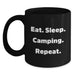 Funny Camping Black Coffee Mugs Gifts from Men to Camping Lovers - Eat. Sleep. Camping. Repeat. Christmas Unique Gifts - Main