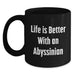 Funny Abyssinian Cat Gifts for Men, Women, or Friends - Life Is Better With An Abyssinian, Black Coffee Mug for Birthday - Main