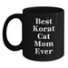 Funny Korat Cat Mom Gifts for Friends Birthday Unique Korat Cat Lovers Black Coffee Mug, Gifts from Friends, Korat Cat Mom Ever - Main