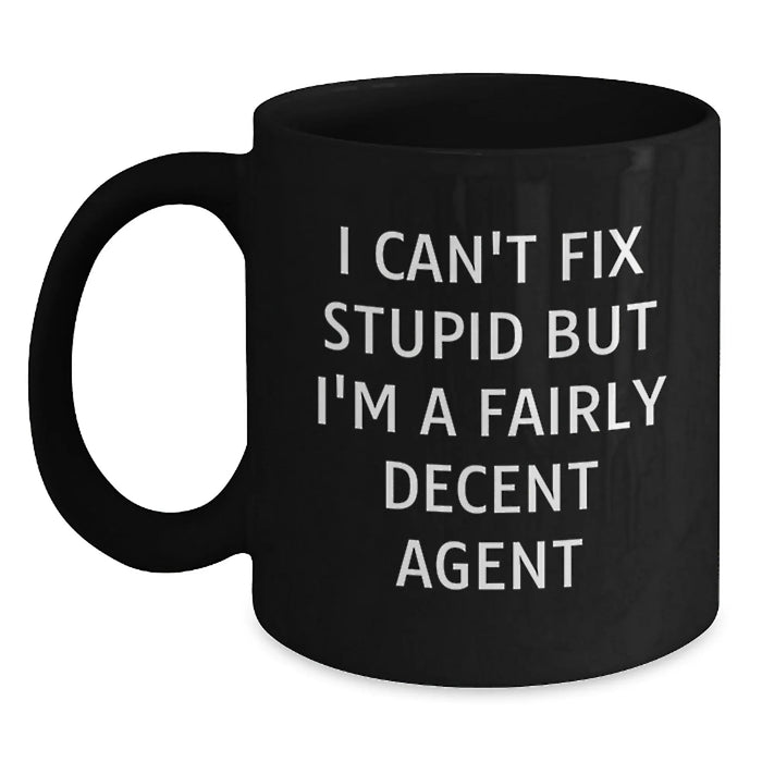 Funny Agent Black Coffee Mugs for Birthday Unique Gifts from Friends to Agent Coworkers - Main