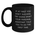 Funny Quote Personal Assistant Gifts from Friends for Men Graduation Unique Black Coffee Mugs 11oz 15oz - Main