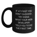 Funny Web Developer Gifts from Family Unique Black Coffee Mugs for Graduation - If At First You Don't Succeed, Try Doing What Your Web Developer Told You To Do The First Time. - Main