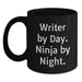 Funny Writer Gifts from Men, Black Coffee Mugs for Writer Friends, Writer By Day Ninja By Night Christmas Unique - Main