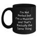Funny Musician Gifts for Him from Friends, Unique Black Coffee Mug for Graduation, 'I'm Not Perfect But I'm A Musician And That's Basically The Same Thing' Quote - Main