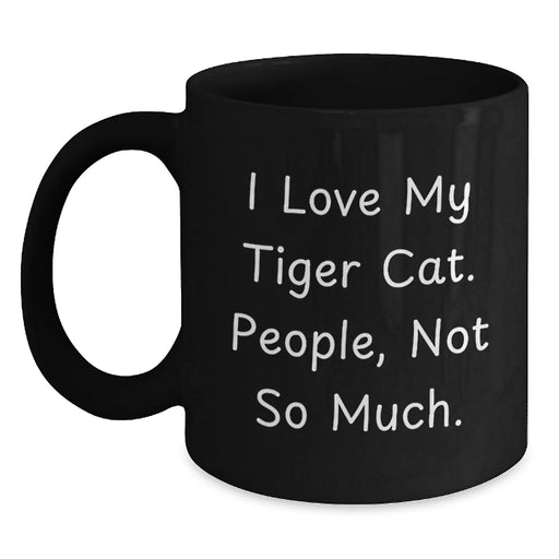 Funny Tiger Cat Lover Gifts from Friends and Family for Men and Women Black Coffee Mug for Christmas Morning - Main