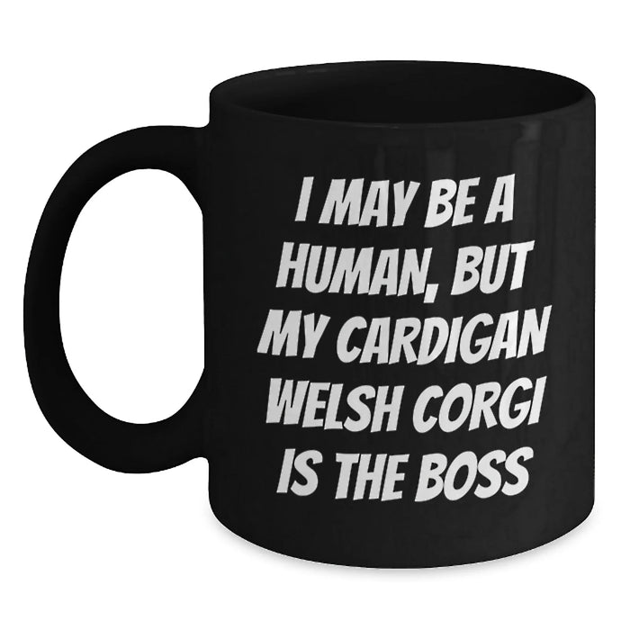 Funny Cardigan Welsh Corgi Dog Gifts for Men and Women - Cardigan Welsh Corgi Dog Black Coffee Mug Gifts from Friends and Family for Birthday Unique - Main