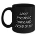 Great Pyrenees Dog Lover Gifts From Men to Great Pyrenees Dog Owners on Birthday Unique Mugs - Funny Great Pyrenees Black Coffee Mug - Main