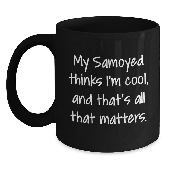 Funny Samoyed Dog Gifts for Men Women Friends on Valentine's Black Coffee Mugs from Family - Main