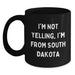 Funny South Dakota Gifts from Men to Friends, Black Coffee Mug for Valentine's, I'm Not Yelling, I'm From South Dakota - Main