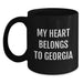 Funny Georgia Gifts for Him, 'My Heart Belongs To Georgia' Black Coffee Mug, Perfect Birthday Unique Gifts from Men to Georgia Lovers, 11oz or 15oz Ceramic Mug - Main