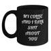 Funny Collie Dog Lover Gifts from Family Friends for Birthday Black Coffee Mug - My Collie And I Talk Shit About You - Main