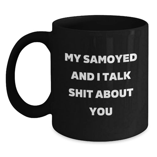 Funny Samoyed Dog Gifts Christmas Unique Gifts from Men for Samoyed Dog Lovers Black Coffee Mug - Main
