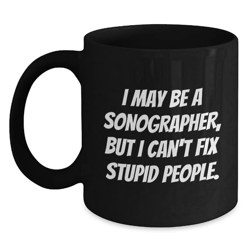 Funny Sonographer Gifts from Friends for Men and Women - Unique Black Coffee Mug for Christmas - Main