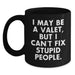 Funny Valet Gifts for Christmas, Black Coffee Mug with Quote, Gifts from Men to Valet Friends - Main