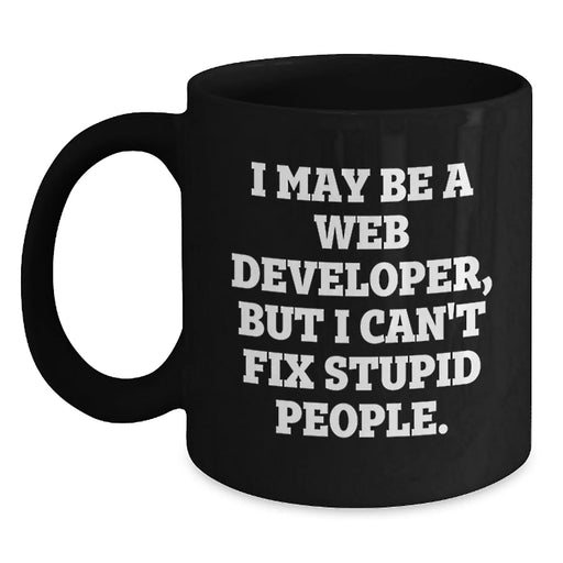Funny Web Developer Gifts from Friends and Family for Christmas Unique Black Coffee Mug - Main